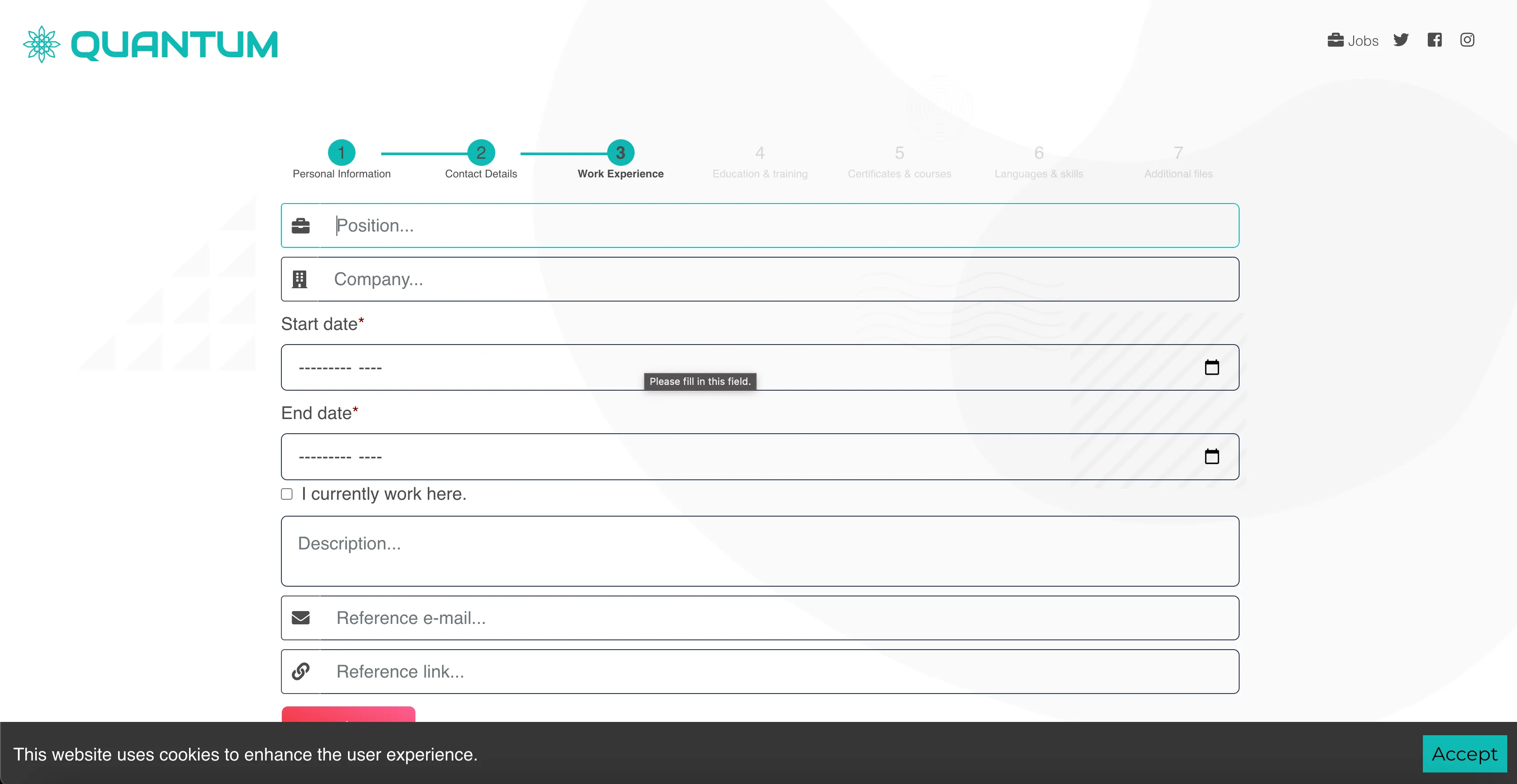 Quantum - Job Application & Dashboard